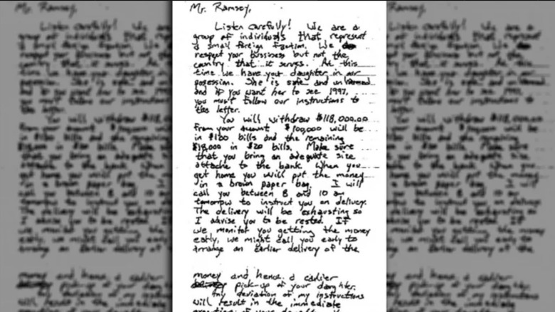 the first page of the ransom note