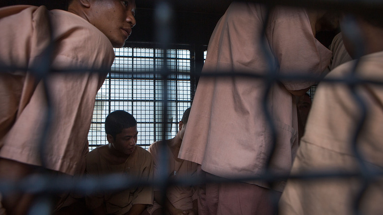 Inmates inside Thai prison