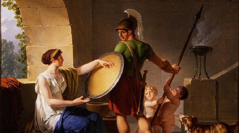 Spartan warrior and wife