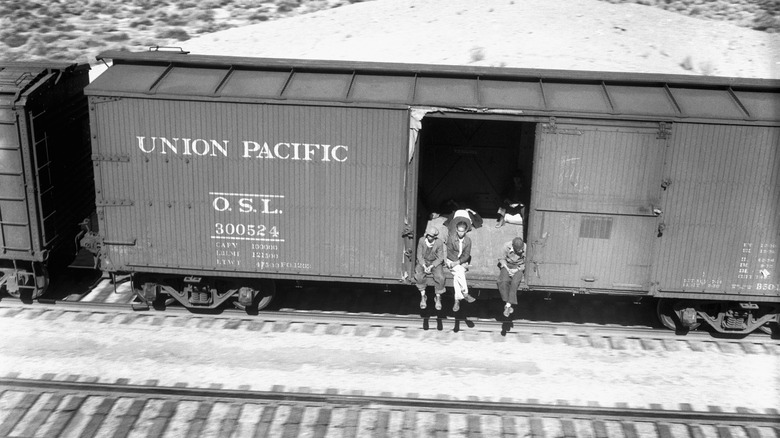 Young travellers riding the rails