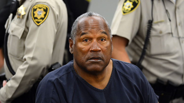 OJ Simpson in jumpsuit in court