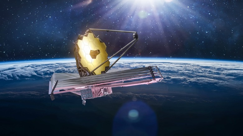 James Webb Space Telescope above Earth