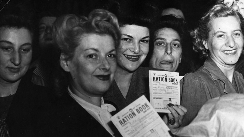 Women ready their ration books