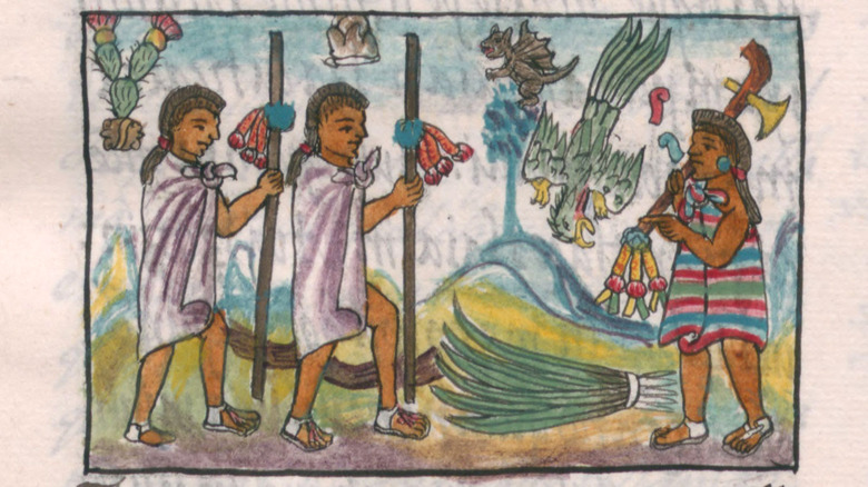 Florentine Codex showing Aztec clothing