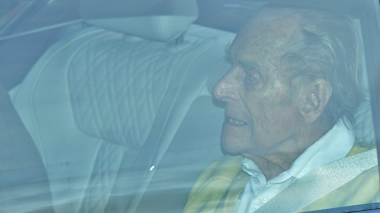 Prince Philip leaving the hospital