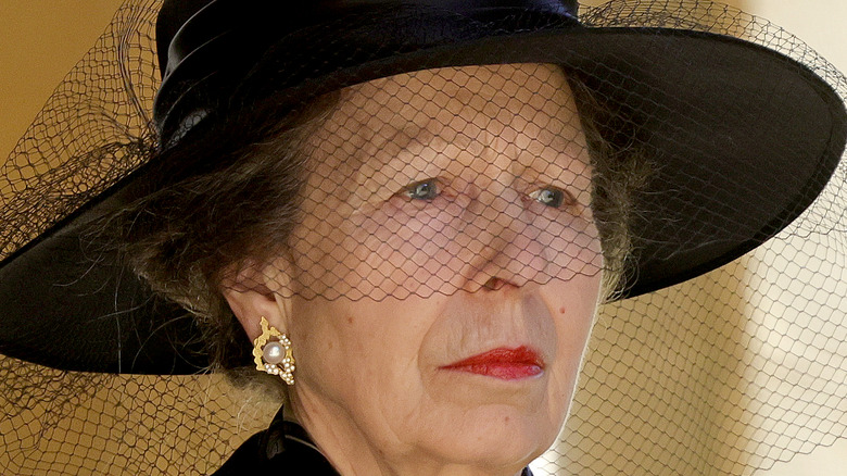 Princess Anne staring