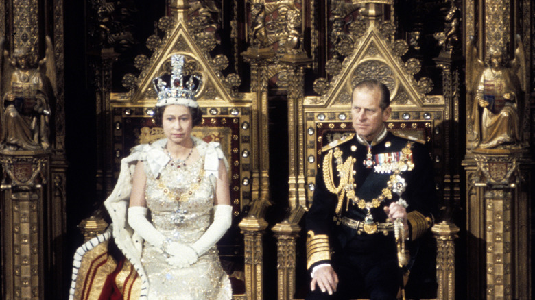 Queen Elizabeth and Prince Philip preside over the State Opening of Parliament, 1979