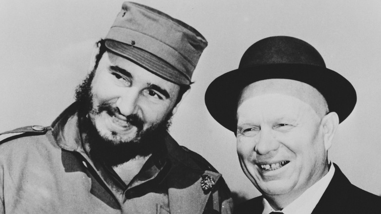 Nikita Khrushchev and Fidel Castro