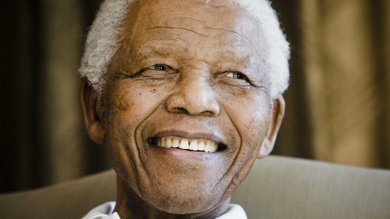 Nelson Mandela close up smiling