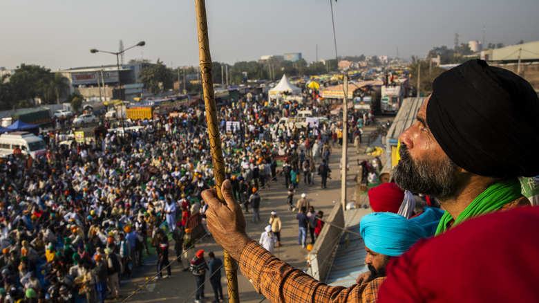 Farmers gathering for protest