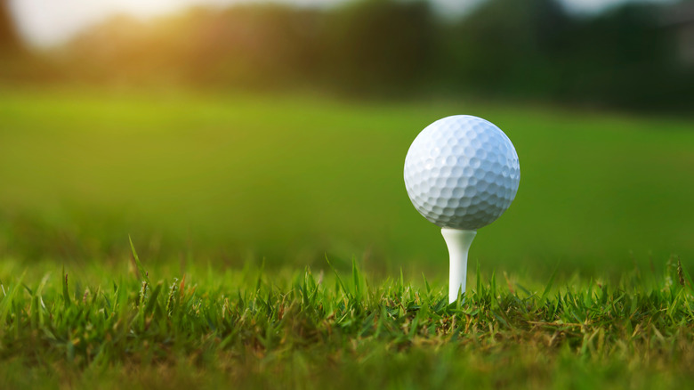 Golf ball on putt
