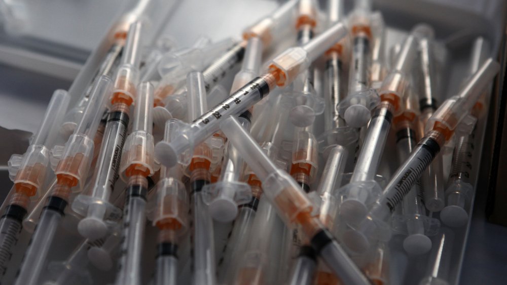 Syringes with H1N1 vaccines