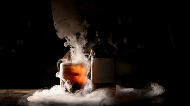 Dry ice in a cocktail