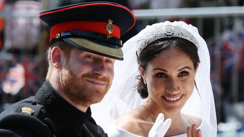 Prince Harry and Meghan Markle at their wedding