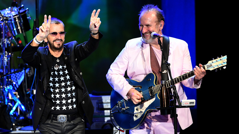 Ringo Starr onstage with Colin Hay