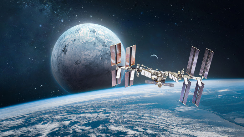 artist's depiction of the ISS