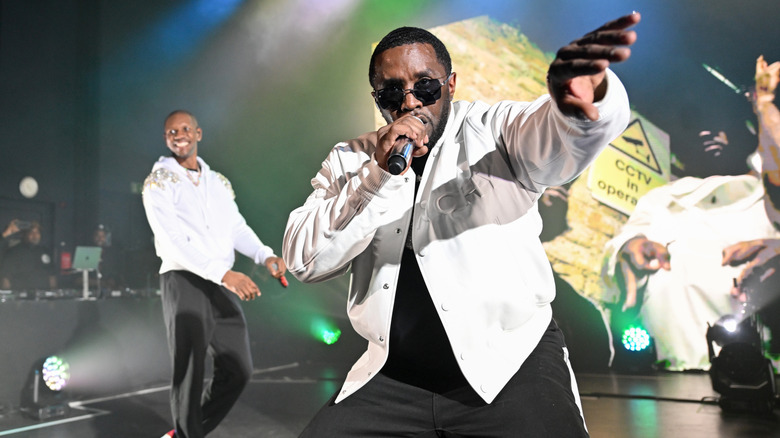 Diddy rapping on stage