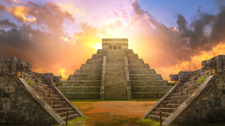 pyramids in Chichen Itza, Yucatan