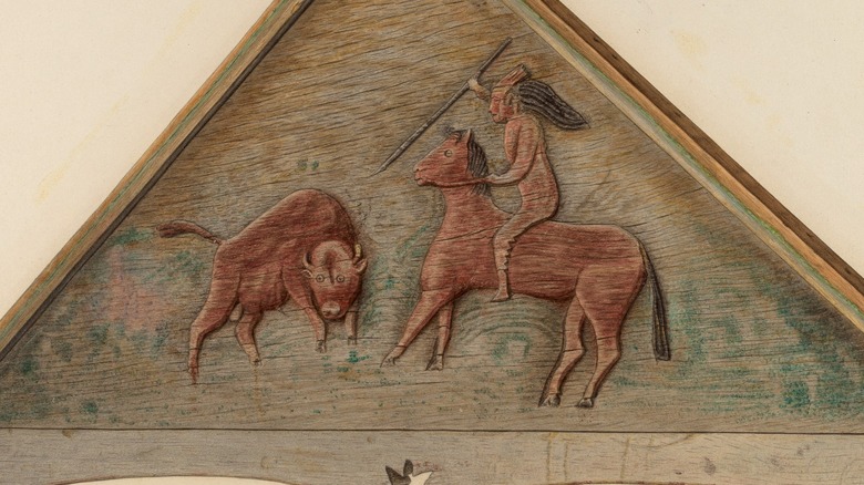 Buffalo hunt scene