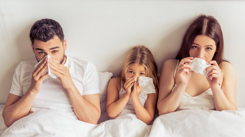 man, woman, girl, sick