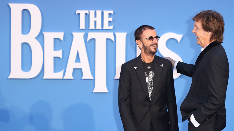 Ringo Starr and Paul McCartney laughing together