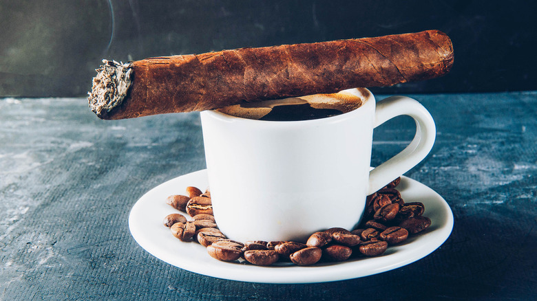 Cigar and coffee