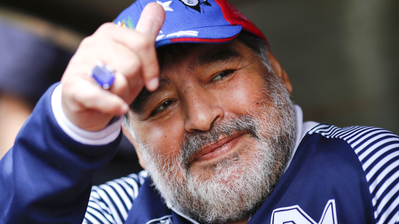Diego Maradona giving thumbs up