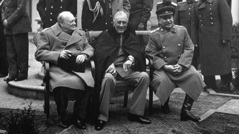 Winston Churchill, FDR, and Joseph Stalin at the Yalta summit