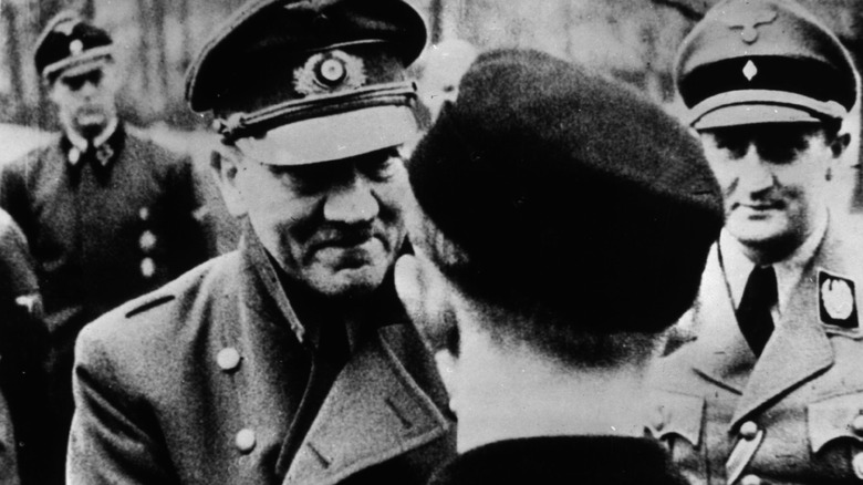 Adolf Hitler meeting a Hitler Youth member