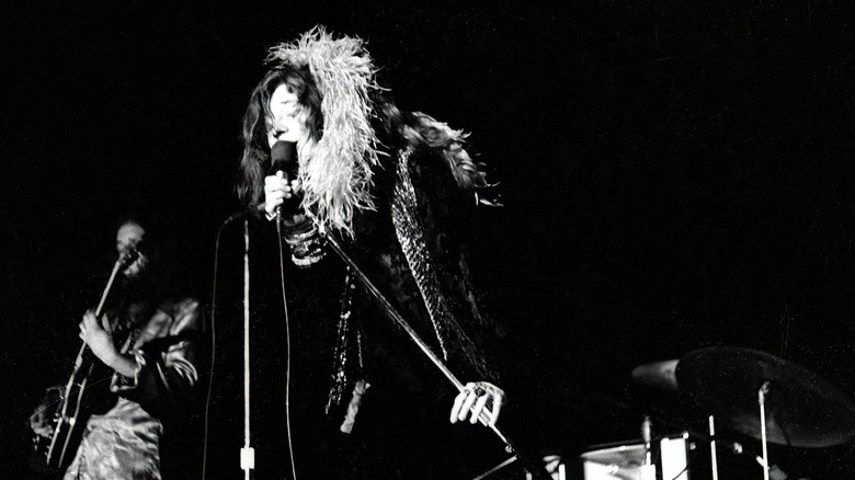 Janis Joplin singing on stage at the Fillmore in San Francisco