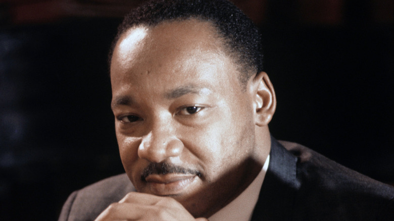 Martin Luther King Jr. with hands folded 1967