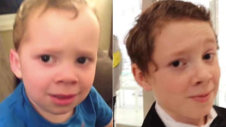 Gavin as a toddler and early teen