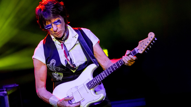 Jeff Beck playing guitar