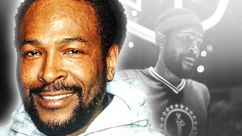 side by side photos of Marvin Gaye