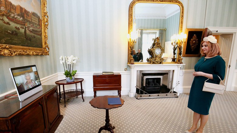 Queen Elizabeth on video call