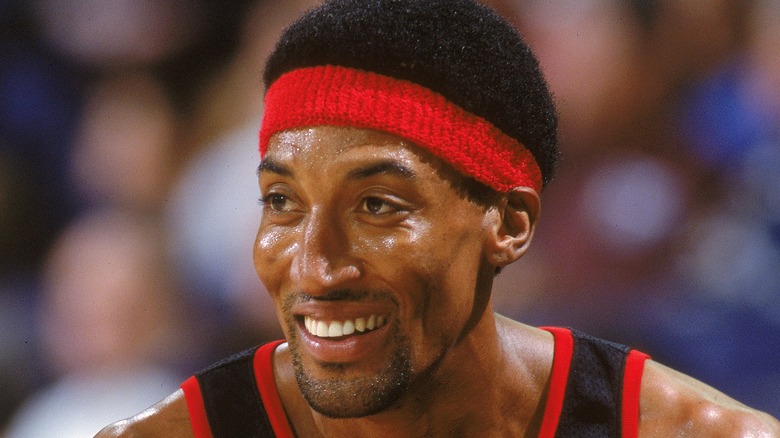 Scottie Pippen smiling on court