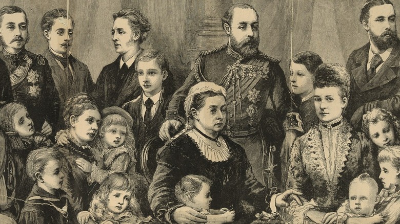 Her majesty Queen Victoria and the members of the royal family 1877