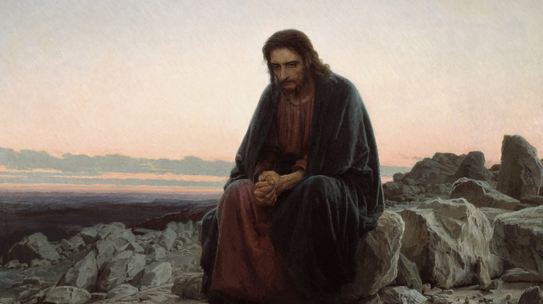 Painting of Jesus in the wilderness