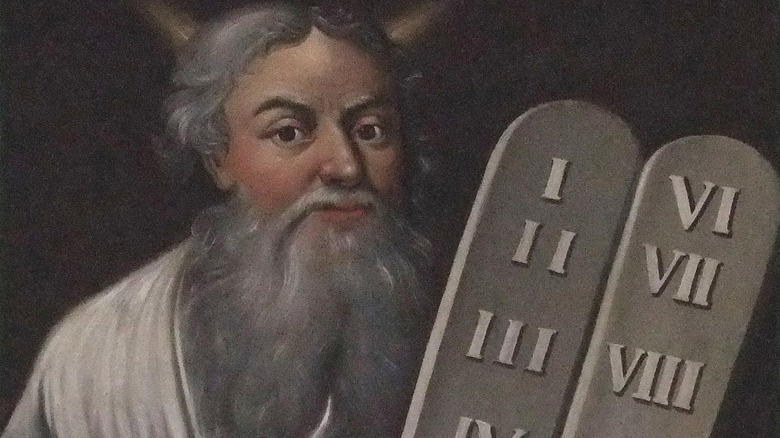 Moses and the Ten Commandments painting