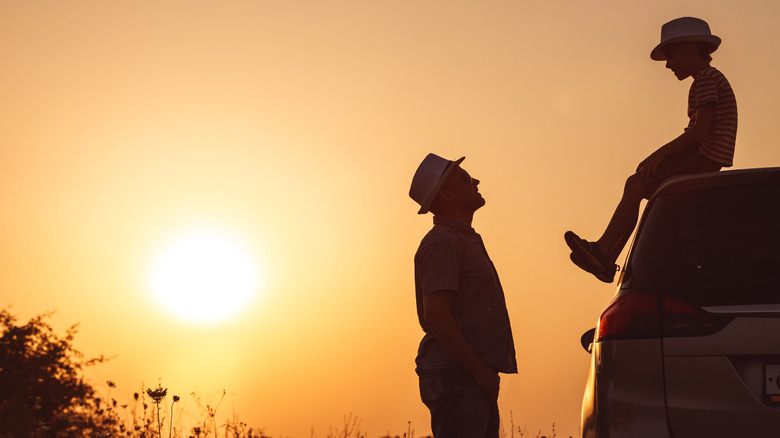 father and son silhouette