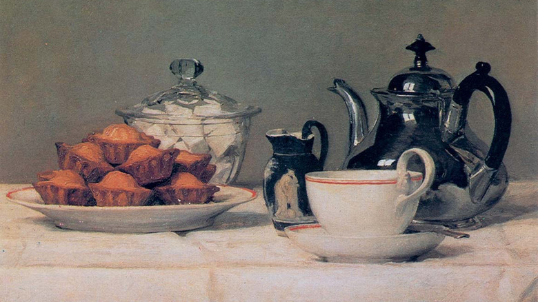 Still-life: Tea and melted bread, Albert Anker, 1873