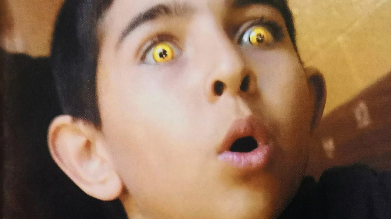 Pablo Duarte glowing eyes in publicity still for Life Force