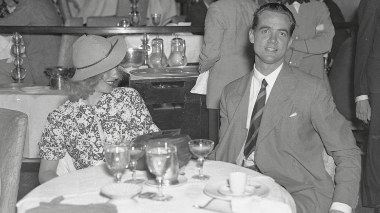 Ginger Rogers Howard Hughes at table