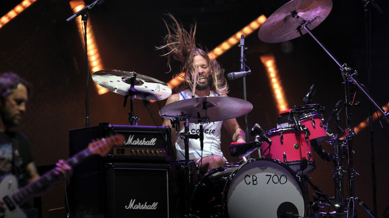Taylor Hawkins playing the drums