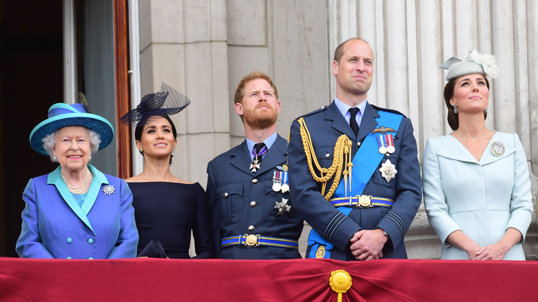 Queen Elizabeth II and family members