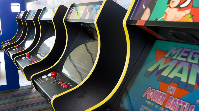 A series of arcade game machines