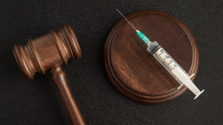 gavel and syringe