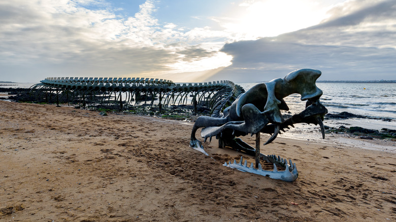 giant seaside snake sculpture