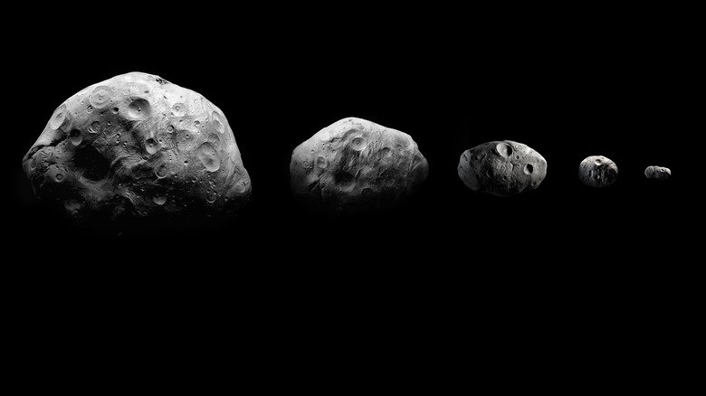 Asteroids of different sizes