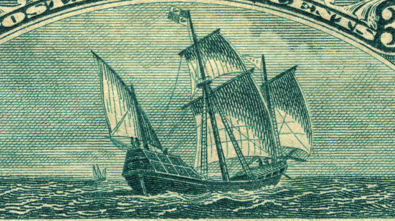 stamp depicting santa maria
